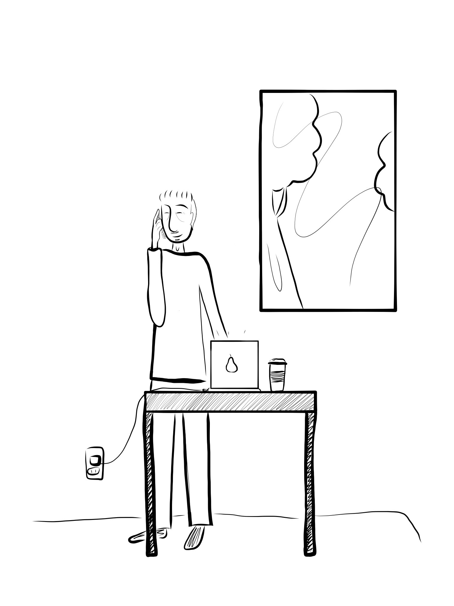 Homme télétravail