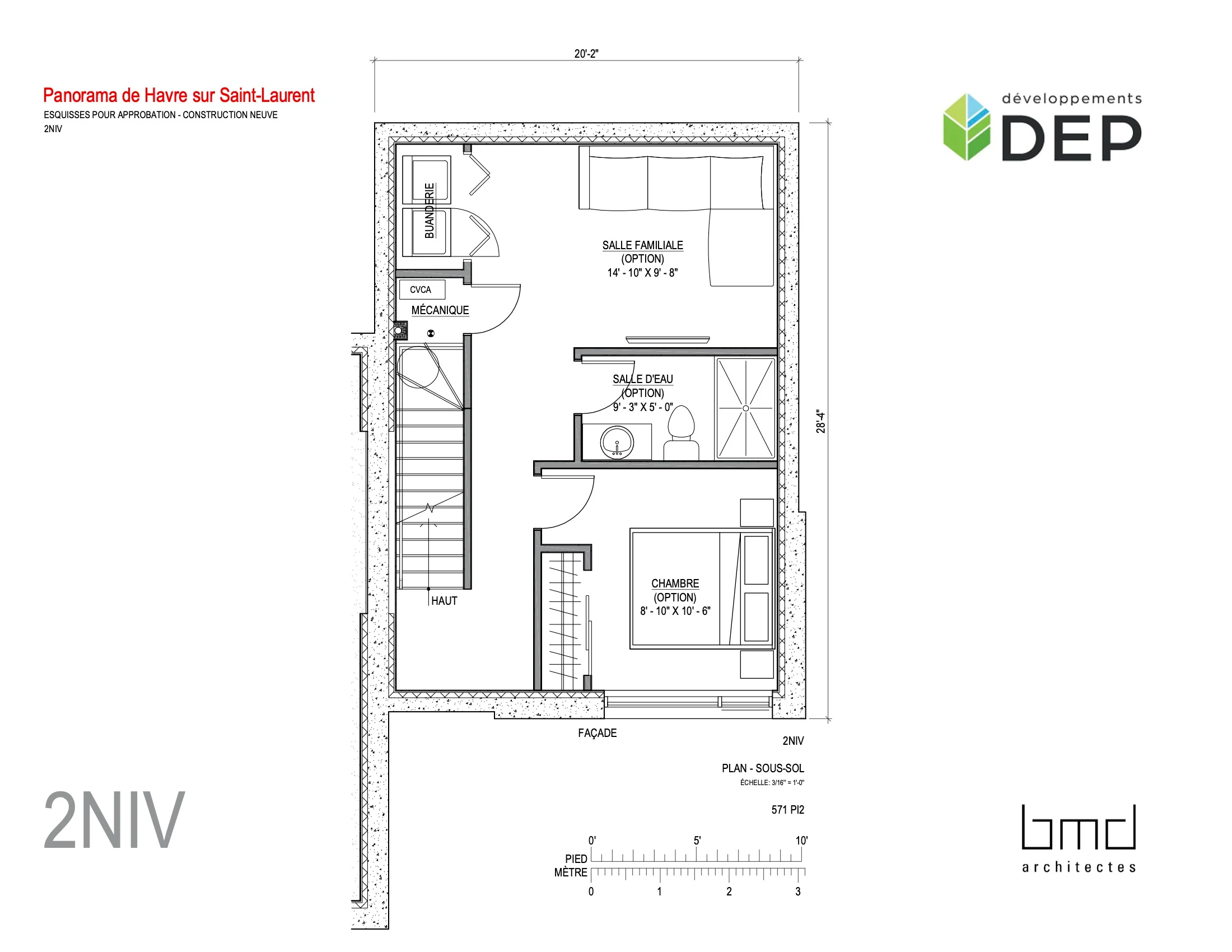 Plans client maisons de ville Vista A_2NIV PRÉSENTATION PLAN SOUS-SOL 2021-11-15